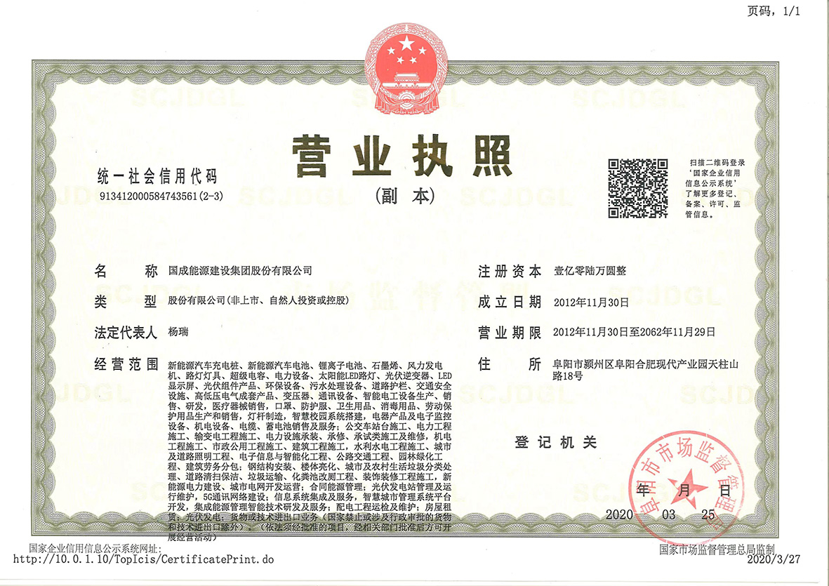 Certificate of qualification